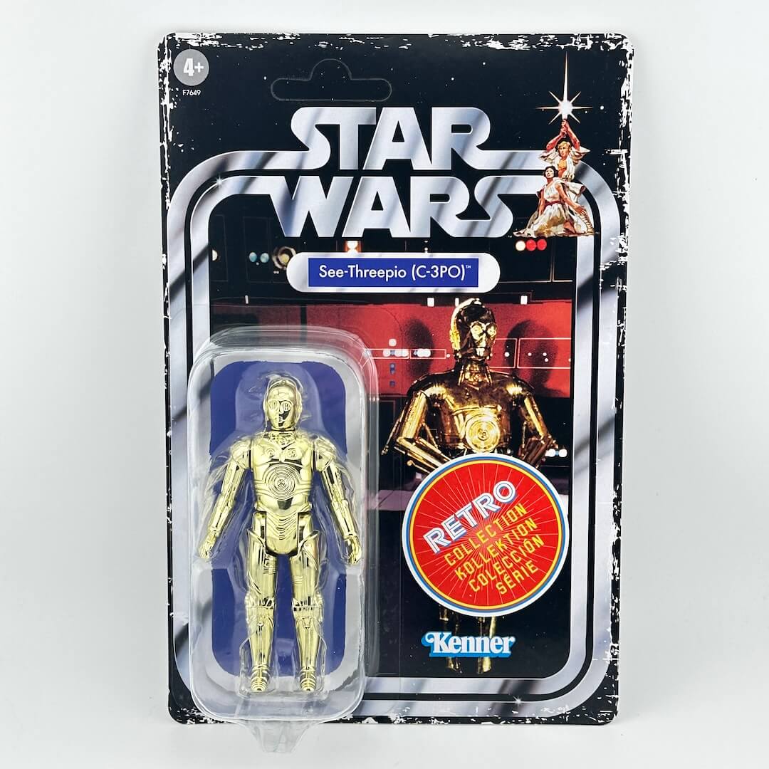 Star Wars Retro Collection action figure in original blister packaging with vintage-style card back. 
