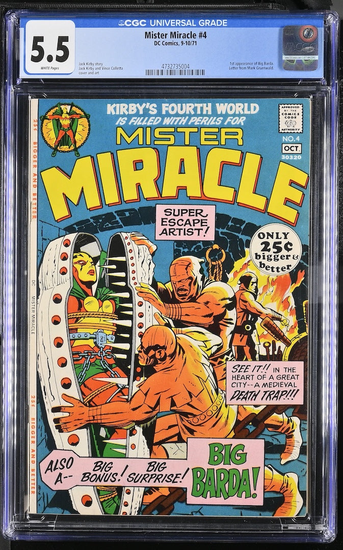 A graded comic book in a clear plastic protective slab. 