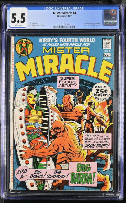 A graded comic book in a clear plastic protective slab. 