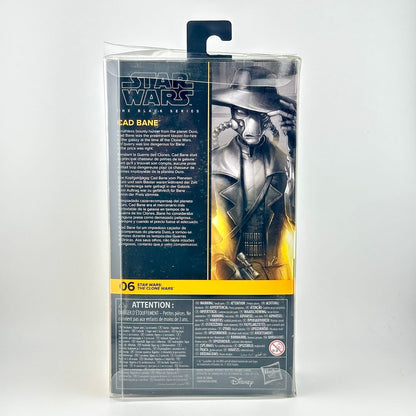 Action figure in its original clear plastic packaging, showing the back of the box with character artwork and product details.
