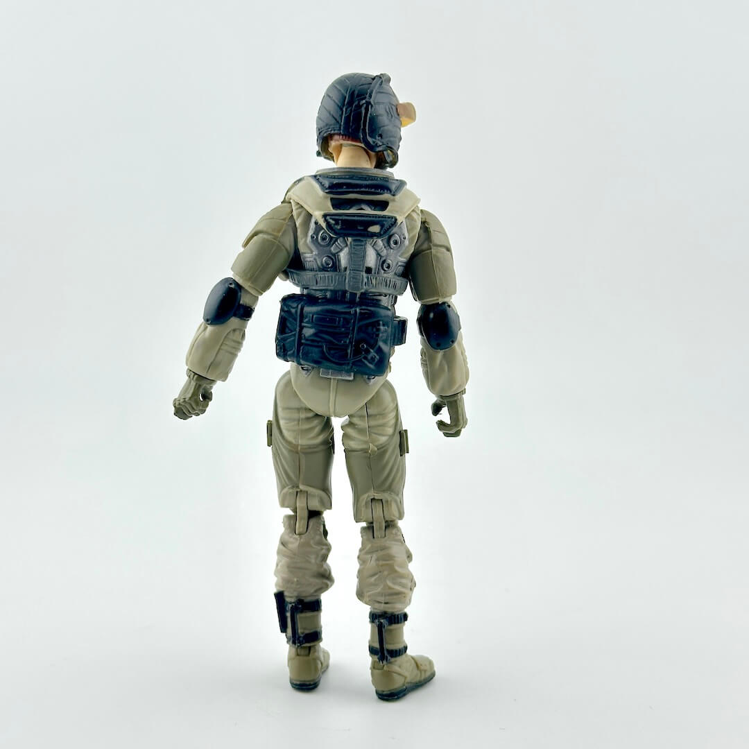 Backside of action figure in gray to show near mint condition. 