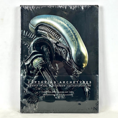 Book cover with a detailed alien design and text on a white background
