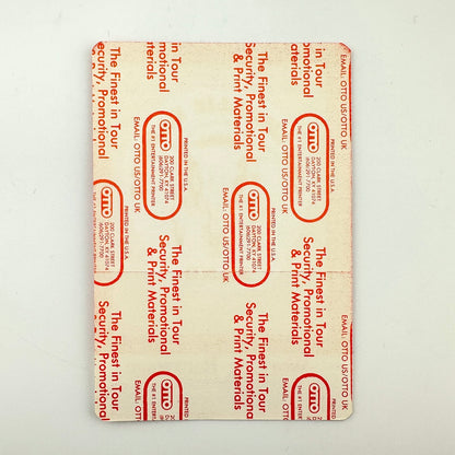 Backside of pass showing intact paper backing and mint condition. 
