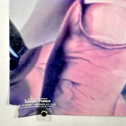 Bottom left corner with poster distribution information. 