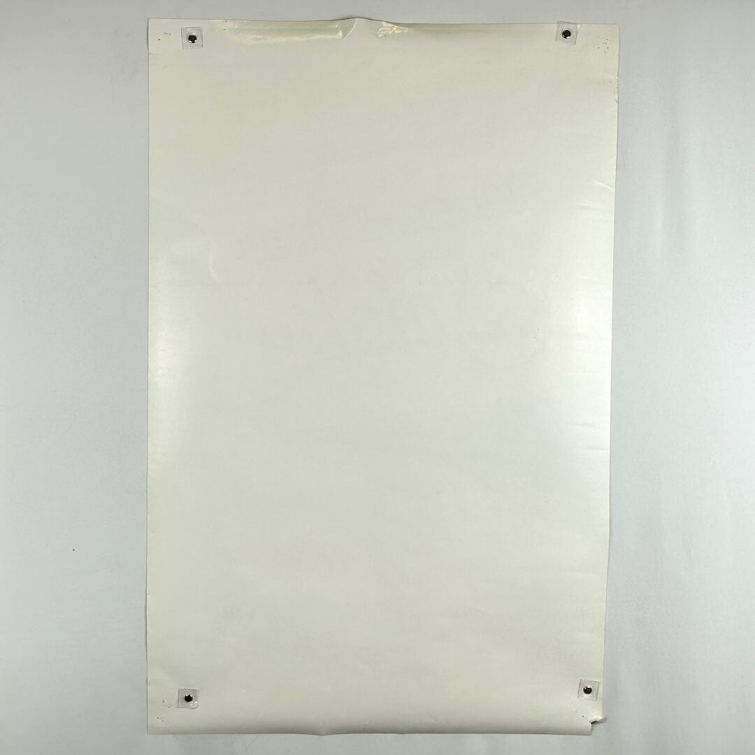 Backside of poster showing no damage to face but some to edges. 