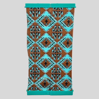 Container with a geometric pattern on a white background
