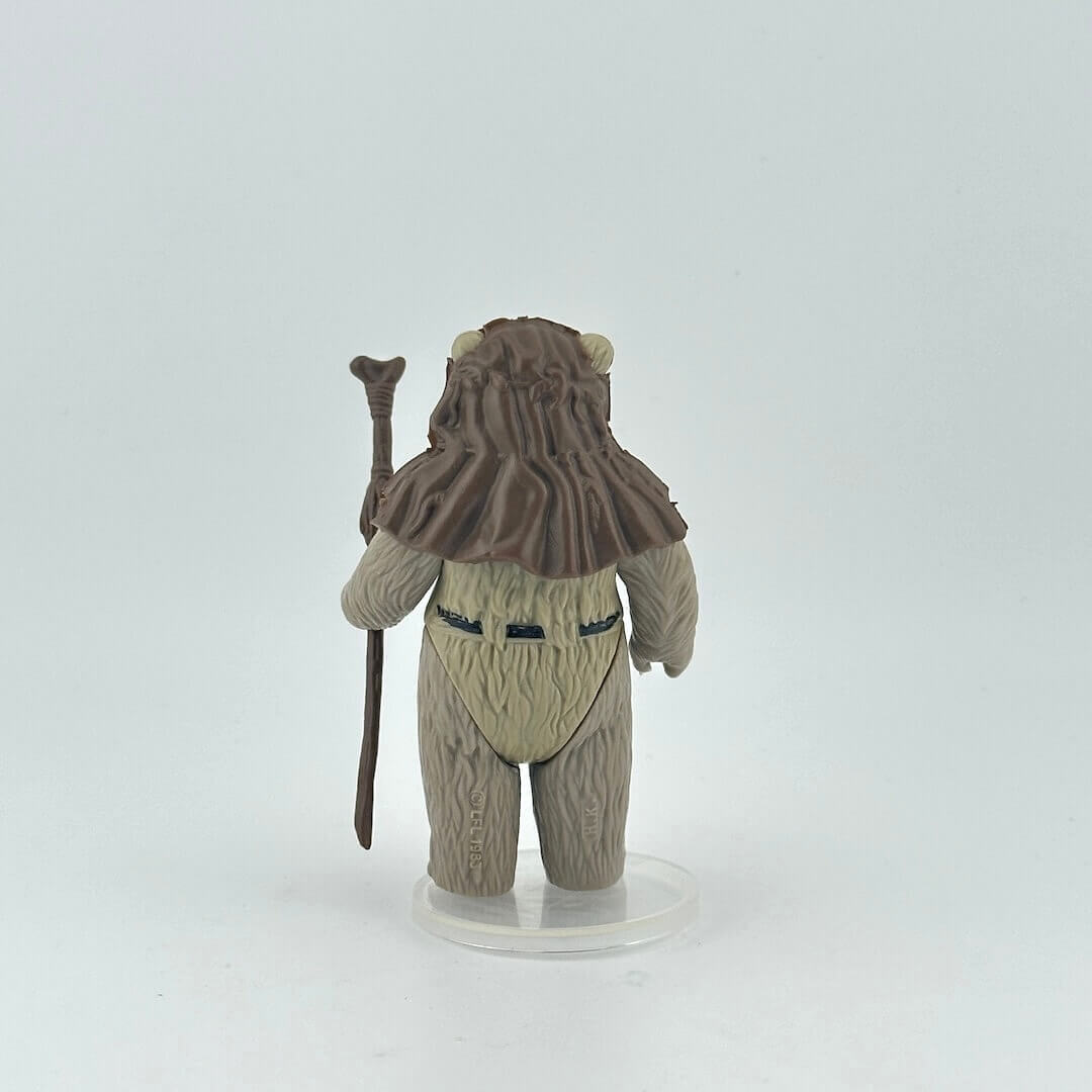 Chief Chirpa, the Ewok action figure with accessories against white background.