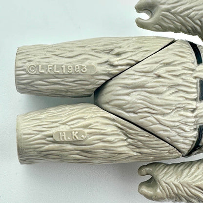 Close-up of back of figure's legs to show COO and copyright information. 