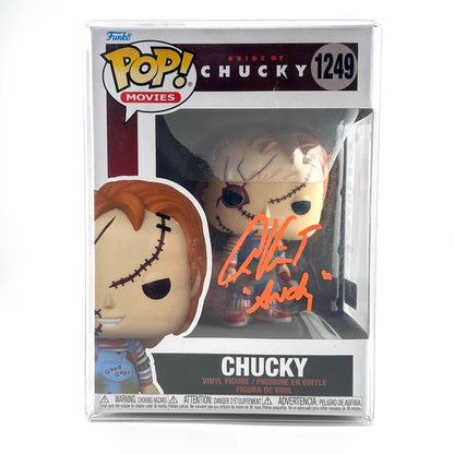 Funko Pop! Chucky figure packaging with branding and product details.