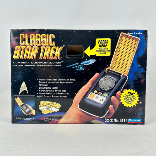 Star Trek Classic Communicator box with Star Trek branding and imagery against white background.