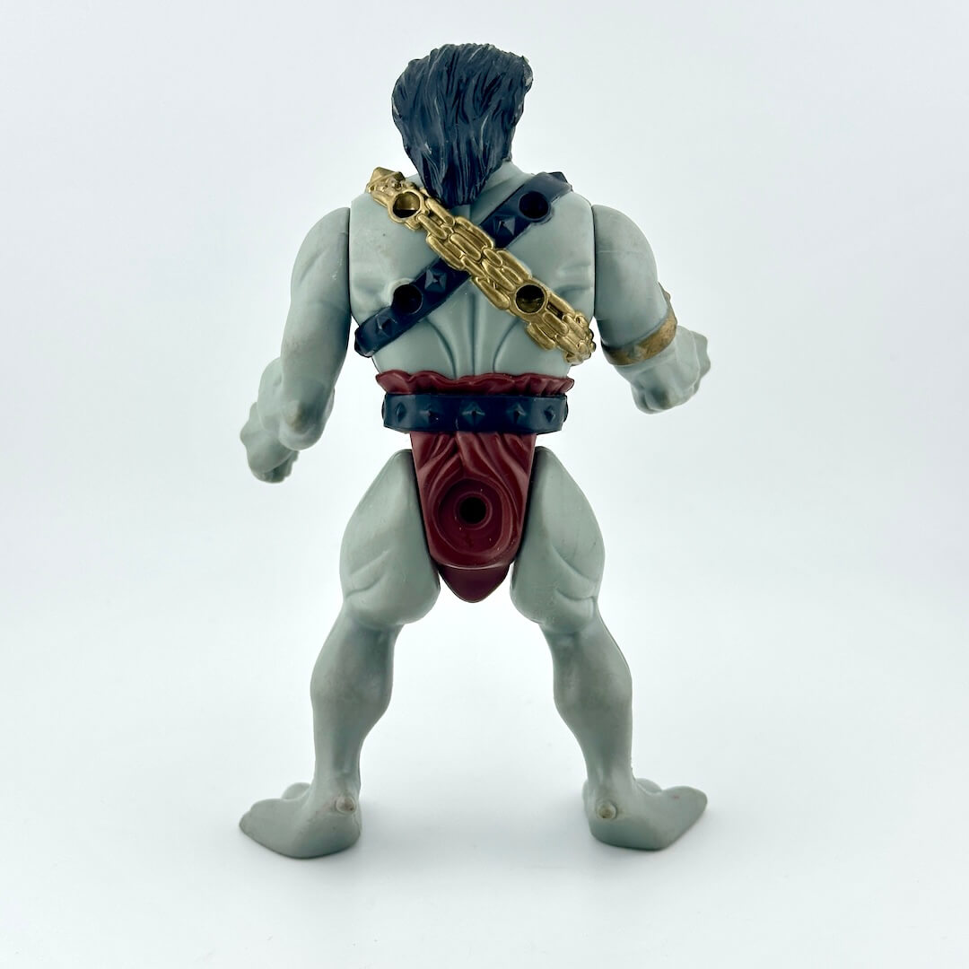 Gray humanoid gargoyle with loincloth on white background. 