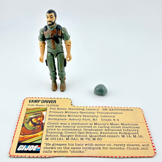 GI Joe action figure with character card and accessory against white background. 