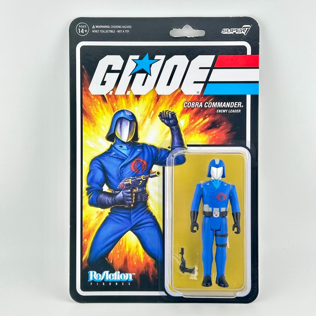 G.I. Joe Cobra Commander action figure packaging on a white background