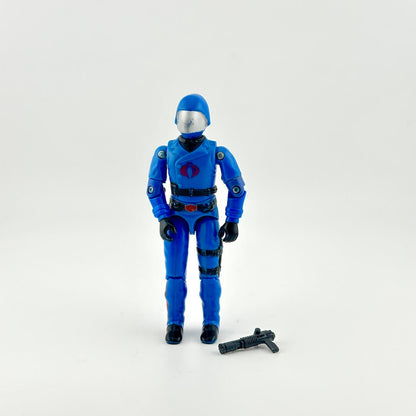 GI Joe Cobra Commander action figure with weapon against white background.