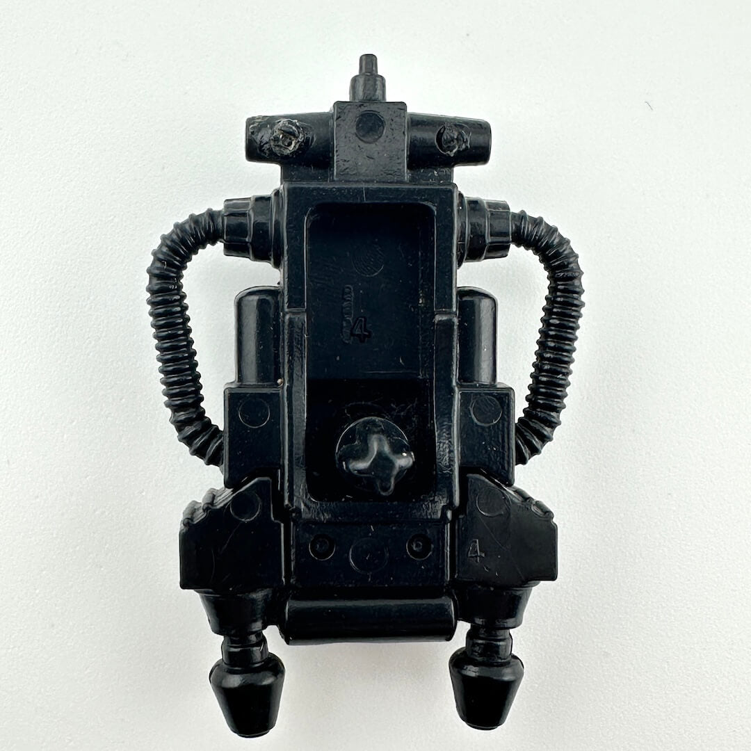 Close up of backpack accessory to show wear at hose attachment sites.