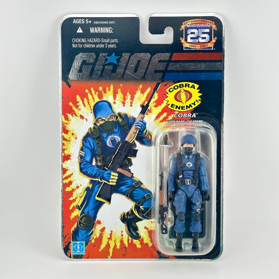 GI Joe action figure in packaging against white background. 