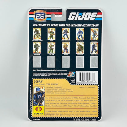 Back of GI Joe action figure in packaging against white background. 