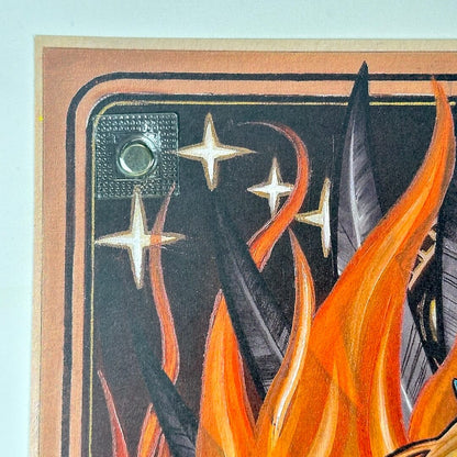 Top left corner of poster showing sharp edges and corner. no damage. 