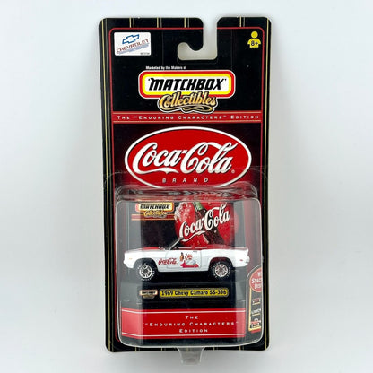Matchbox Collectibles Coca-Cola 1969 Chevy Camaro SS-3 diecast toy car in its original blister card packaging.
