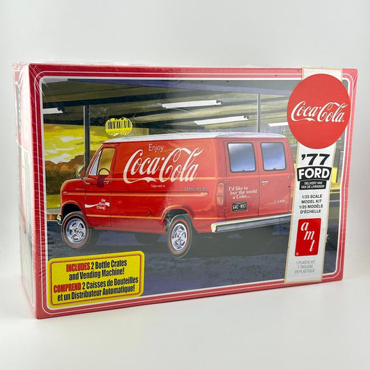Coca-Cola delivery van model kit on light background. 