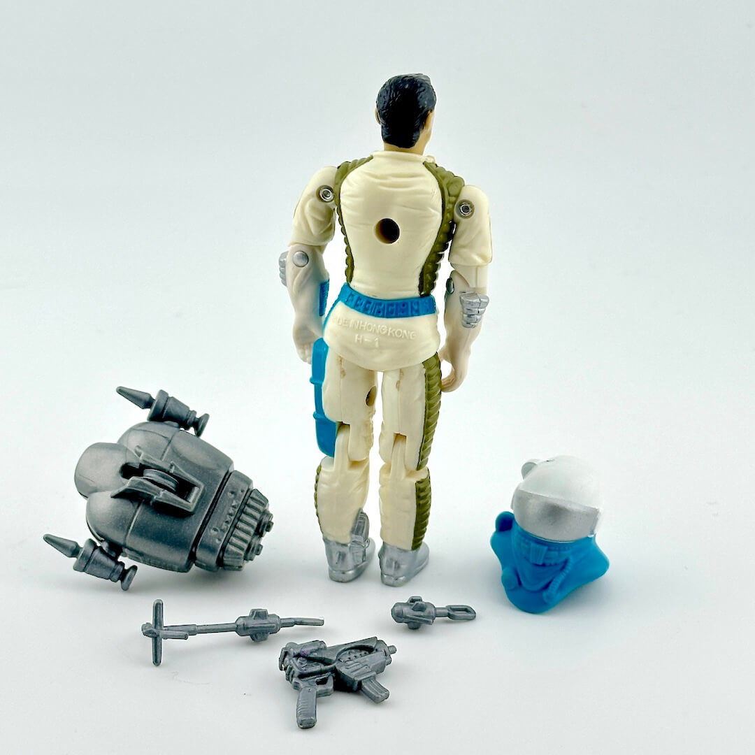 Toy figure with accessories on a white background