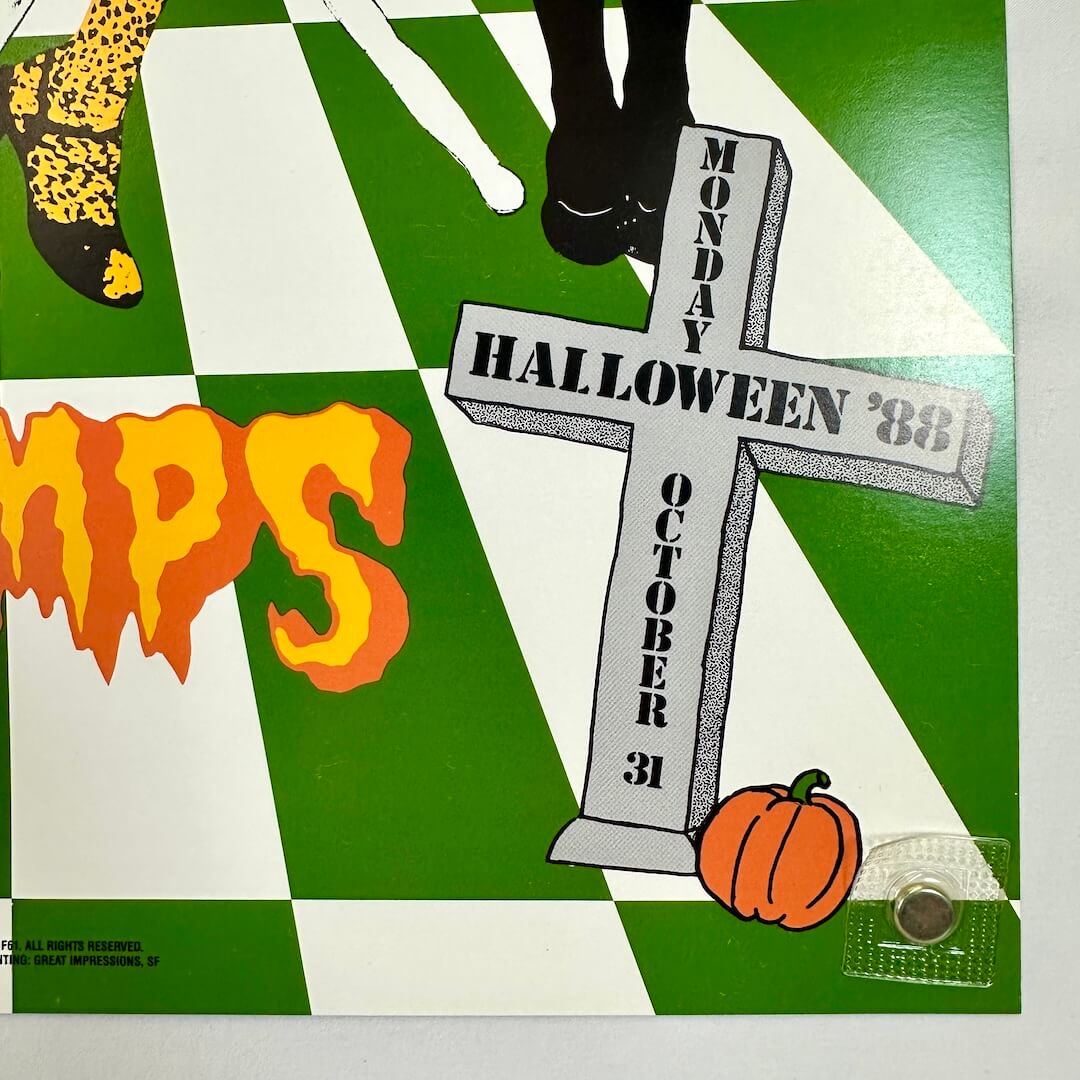 Bottom right corner of poster with clean edges and crisp corner. 