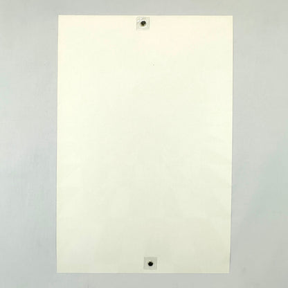 Backside of white poster to show zero damage and pristine condition against white background. 