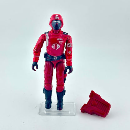 Red action figure with helmet on a white background