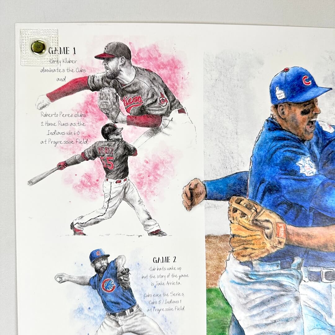 Top left corner of poster with no visible imperfections. 