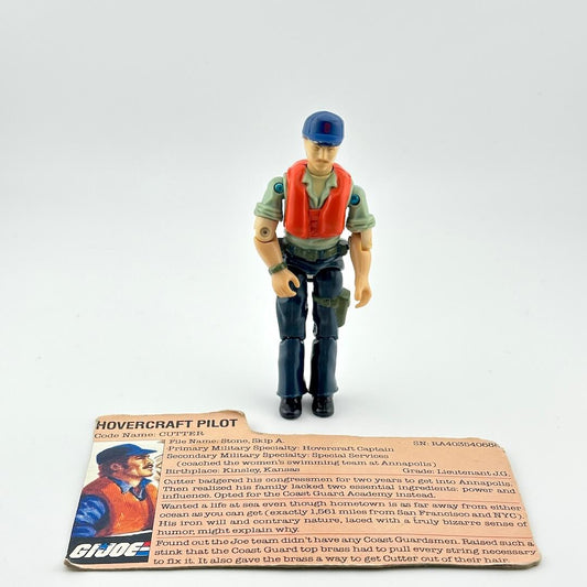 Toy figure of a Hovercraft Pilot with a matching card on a white background