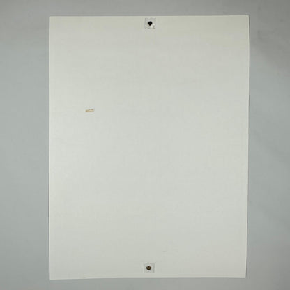 Backside of poster showing spot of damage at left center.