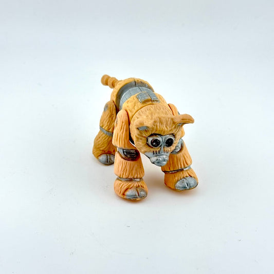 Toy figure of a robot dog on a white background
