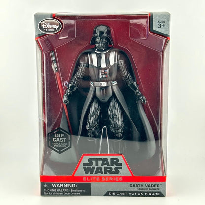 Disney Action Figures Star Wars Elite Series Darth Vader die-cast action figure in original window box packaging.