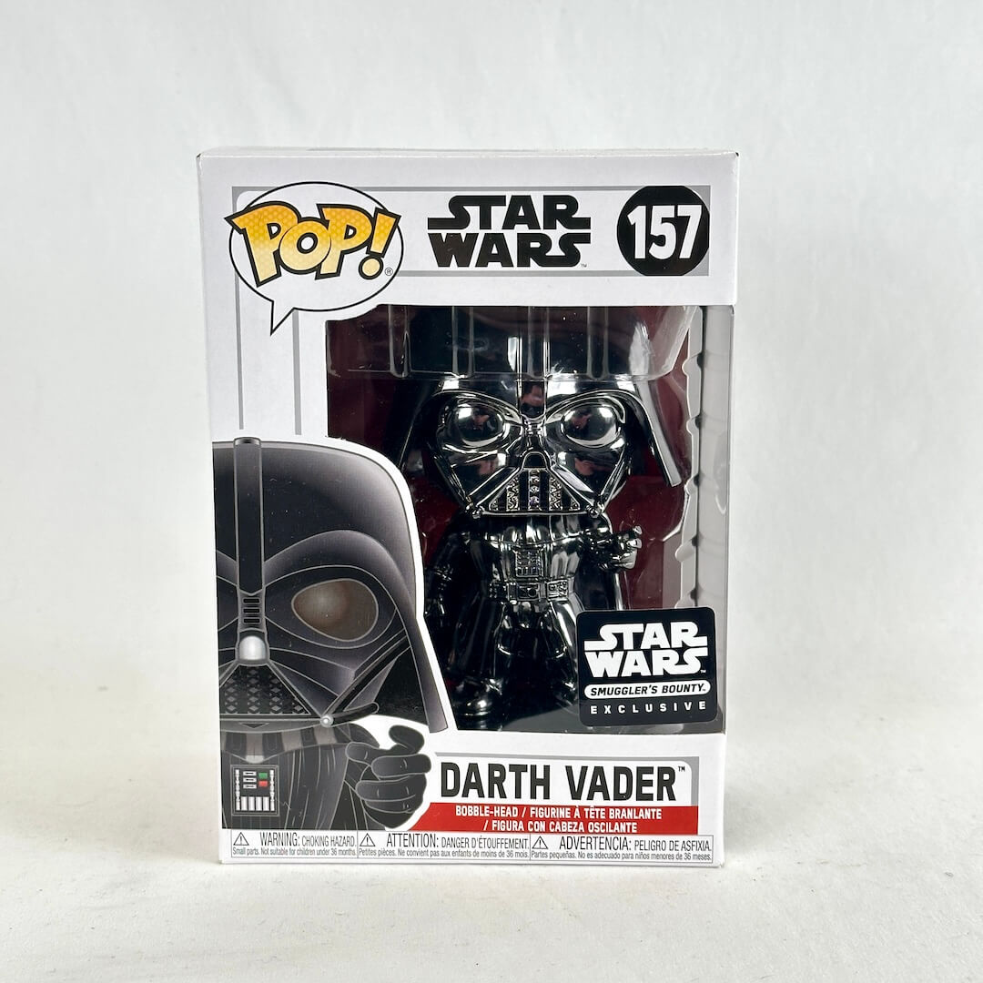 Funko Pop! Star Wars Darth Vader Exclusive figure number 157, shown in its original window box packaging.