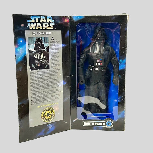 Star Wars Darth Vader action figure in packaging with branding and product details.
