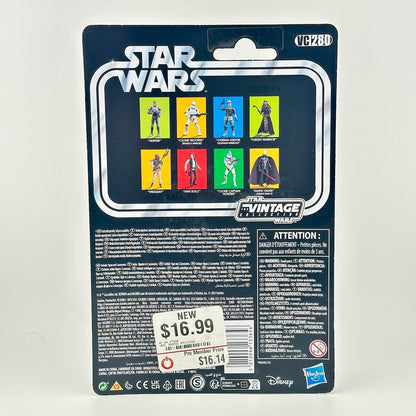 Back of Star Wars action figure packaging featuring other available figure images and product information.