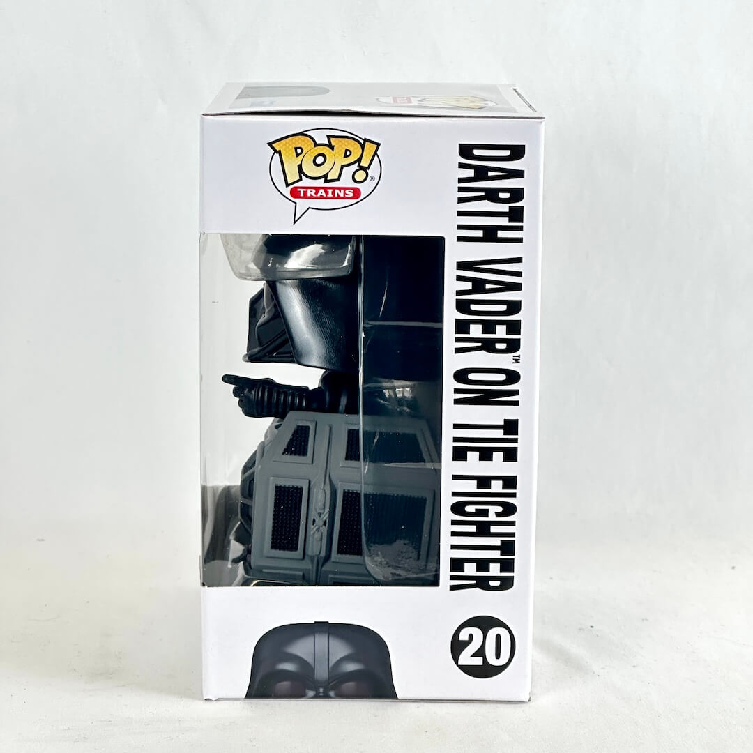 Funko Pop! Trains Darth Vader on TIE Fighter vinyl figure in its original white window box packaging.