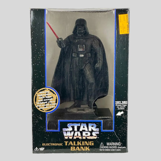 Star Wars electronic talking bank figure in packaging on a white background