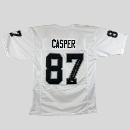 White sports jersey with 'Casper' and number '87' on a gray background