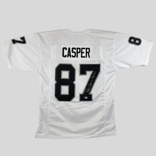 White sports jersey with 'Casper' and number '87' on a gray background