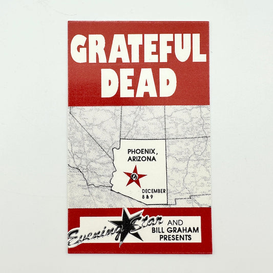 Laminate with state of Arizona as central image and "Grateful Dead" text at top, and event details at the bottom. 