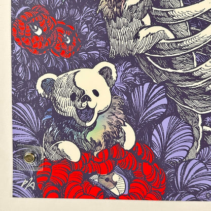 Bottom left corner of concert poster showing no damage to corner or edges. Artist "P/A" notation. 