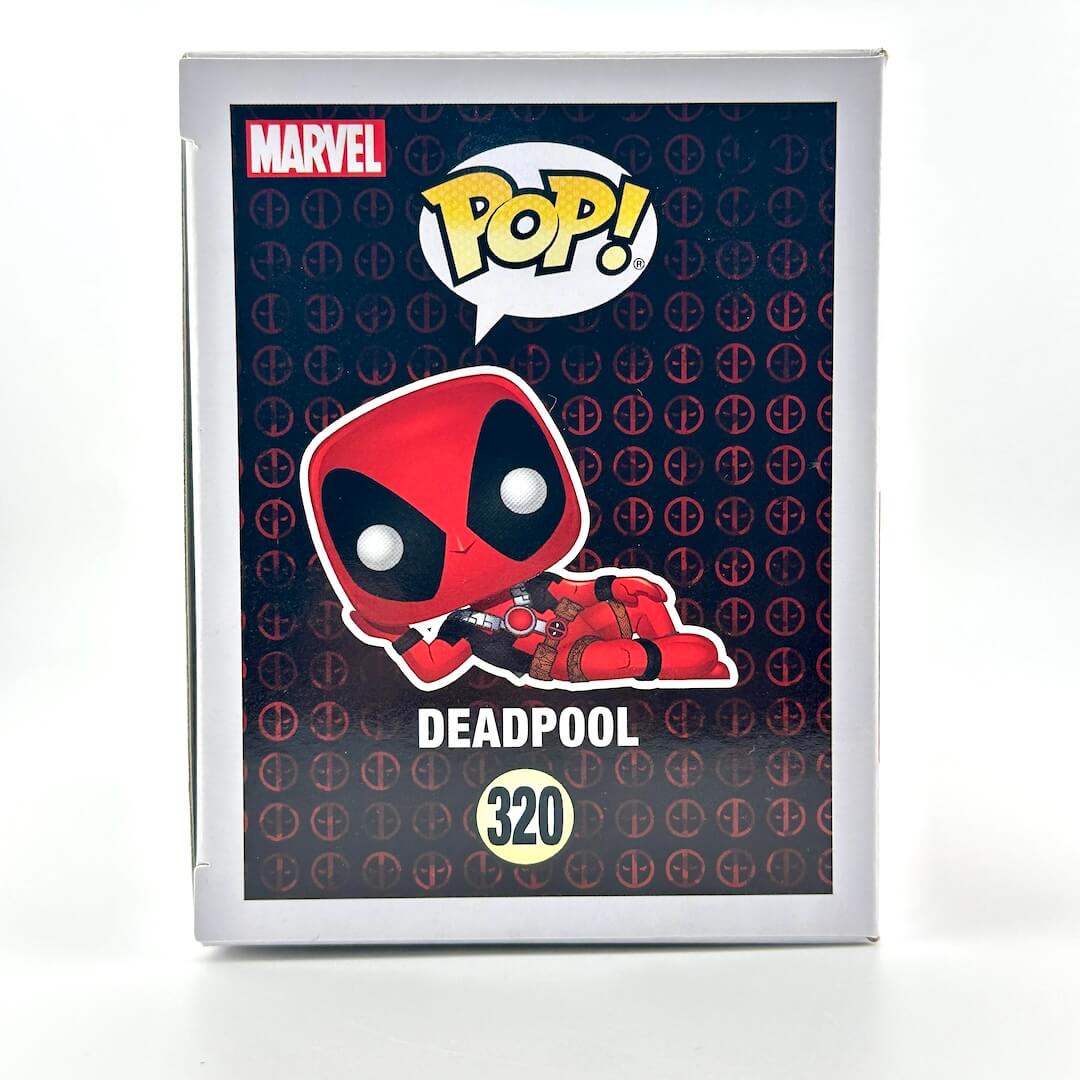 Marvel Deadpool Pop! vinyl figure packaging with character illustration and Marvel logo.