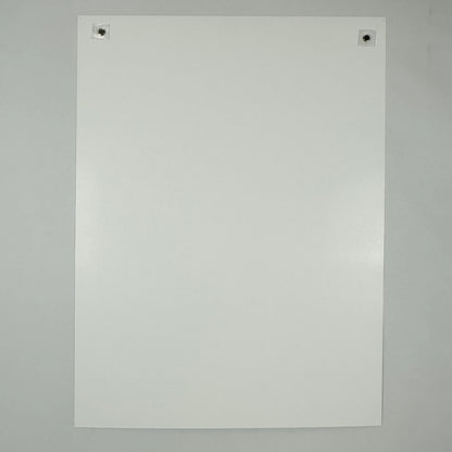 Backside of poster to show pin hole placements and no other damage. 