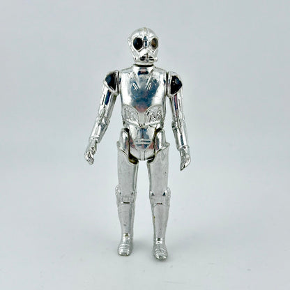 Silver robot figure on a gray background