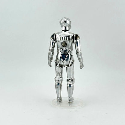 Silver robot figurine on a white background