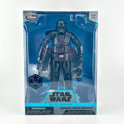 Disney Star Wars Elite Series Imperial Death Trooper action figure in its original blue window box packaging.