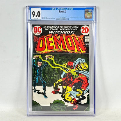 Encapsulated comic book featuring the character Demon on cover on white background. 