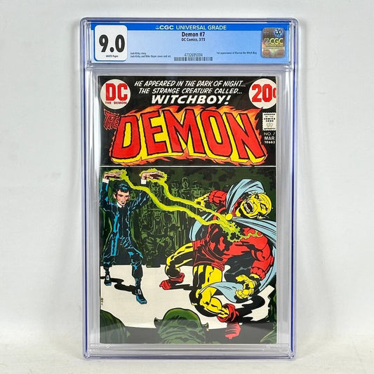 Encapsulated comic book featuring the character Demon on cover on white background. 