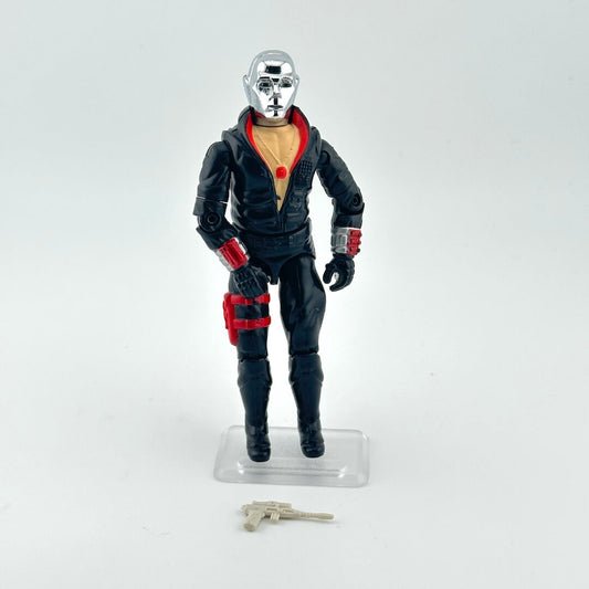Action figure with a metallic head on a white background